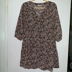 Entro Womens Floral Ruffle Dress
